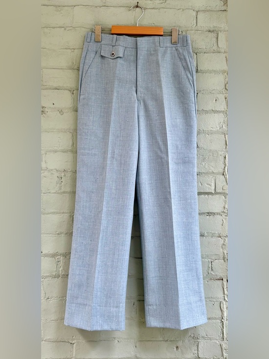 Vintage Pants - Vintage Light Blue Wide-Leg Trousers